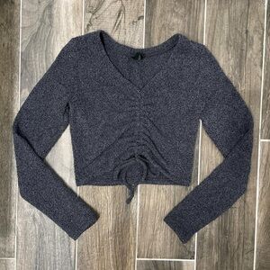 Wild Fable gray long sleeve crop top